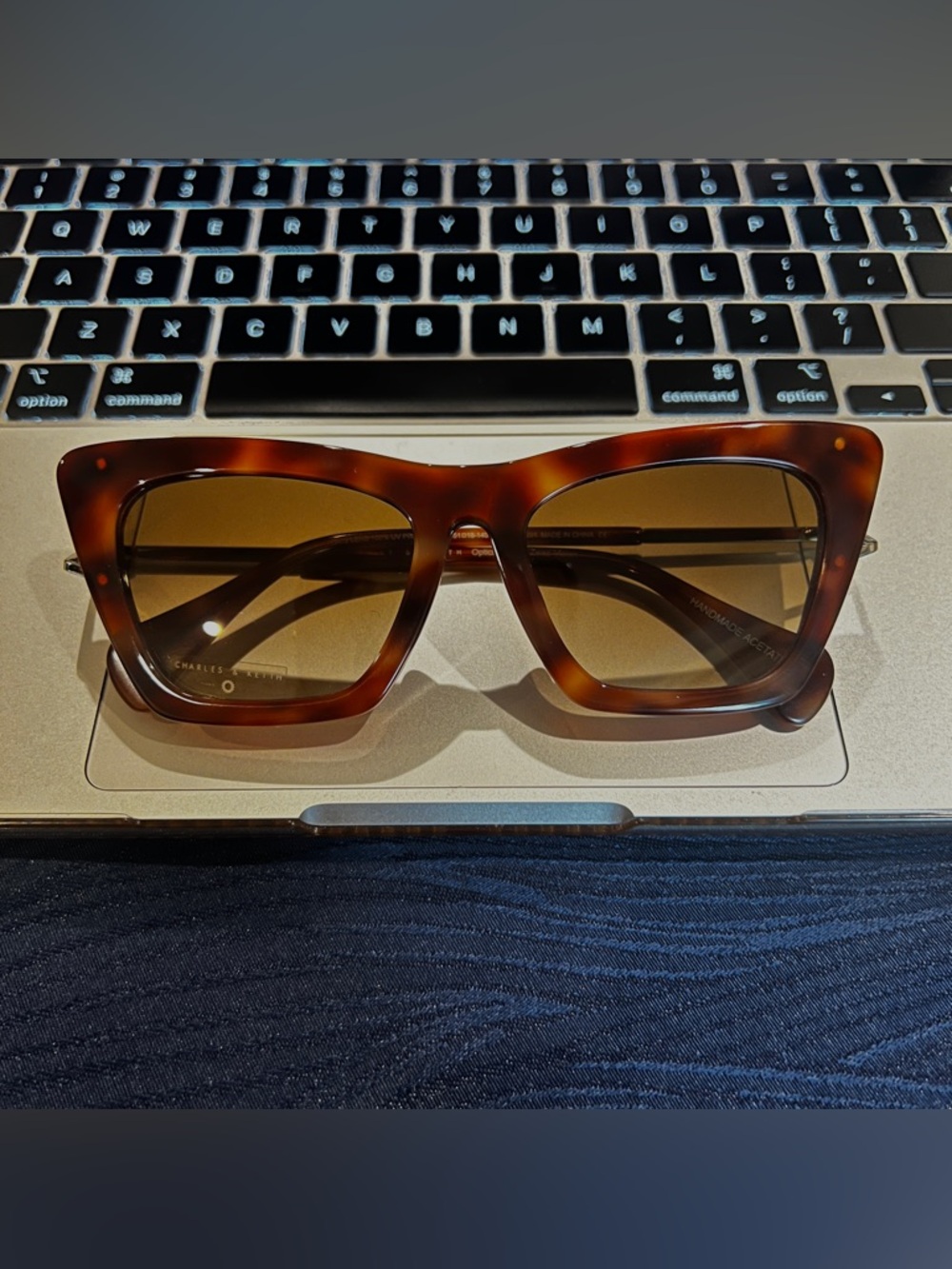 Charles & Keith Brown Tortoiseshell Square Sunglasses